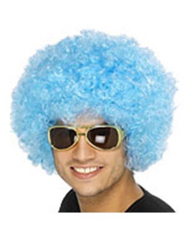 Peluca Afro de Fantasía Celeste