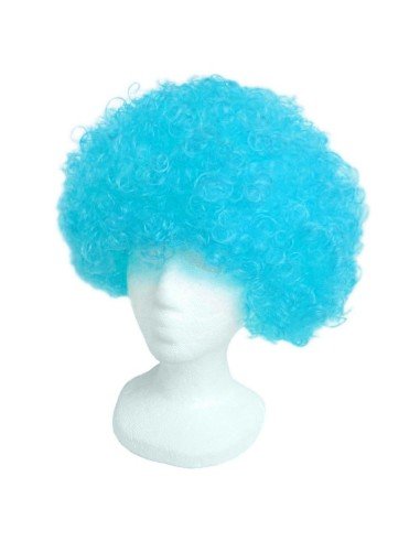 Peluca Afro de Fantasía Celeste
