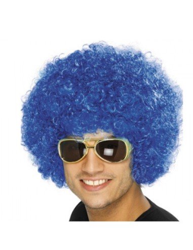 Peluca Afro de Fantasía Azul
