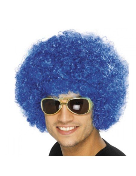 Peluca Afro de Fantasía Azul
