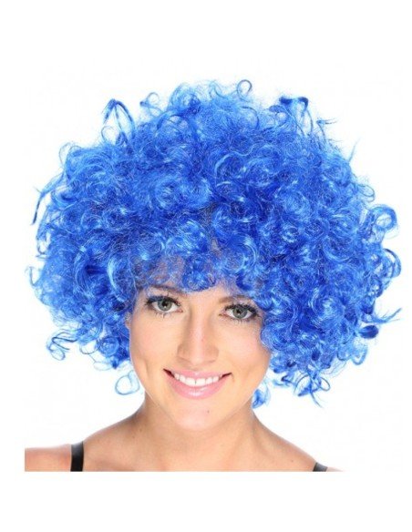 Peluca Afro de Fantasía Azul