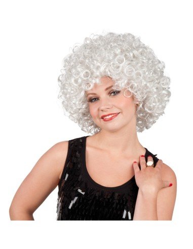 Peluca Afro de Fantasía Blanco