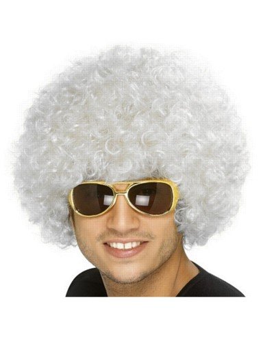Peluca Afro de Fantasía Blanco