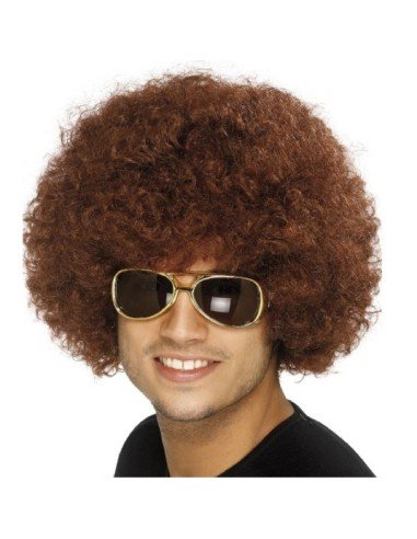 Peluca Afro de Fantasía Café