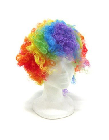 Peluca Afro de Fantasía Multicolor Payaso