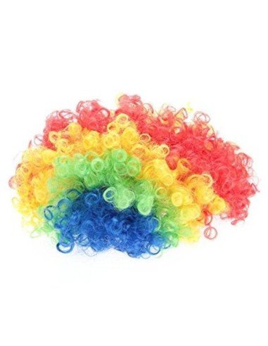 Peluca Afro de Fantasía Multicolor Payaso
