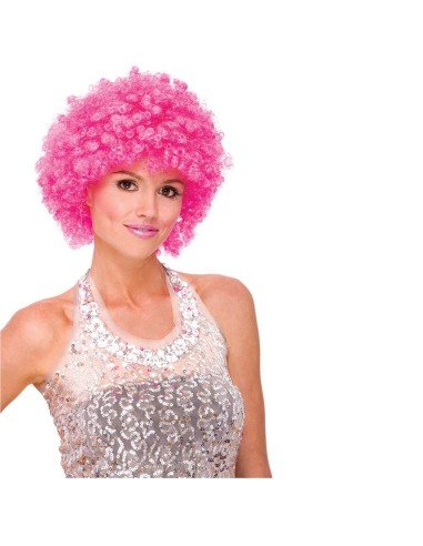Peluca Afro de Fantasía Fucsia