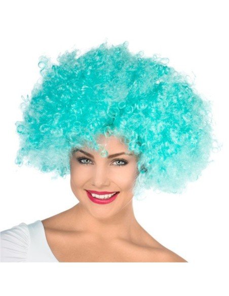Peluca Afro de Fantasía Turquesa