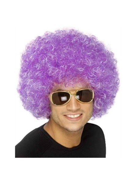 Peluca Afro de Fantasía Lila