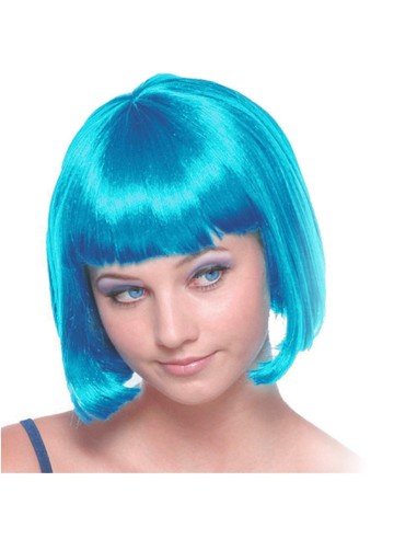 Peluca Corta de fantasía Azul Turquesa