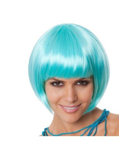 Peluca Corta de fantasía Azul Turquesa