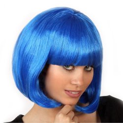 Peluca Corta de fantasía Azul Rey