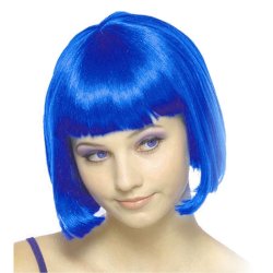 Peluca Corta de fantasía Azul Rey
