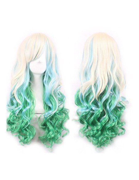 Peluca Bicolor Harajuku de kanekalon Cosplay de 70 y 80 cm de largo ideal para Halloween Peluca Bicolor Harajuku de kanekalon Cosplay de 70 y 80 cm de largo ideal para Halloween