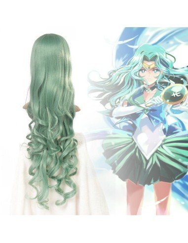 Peluca Cosplay Ondulada 80cm Kanekalon Verde Manzana
