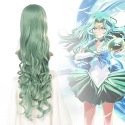 Peluca Cosplay Ondulada 80cm Kanekalon Verde Manzana