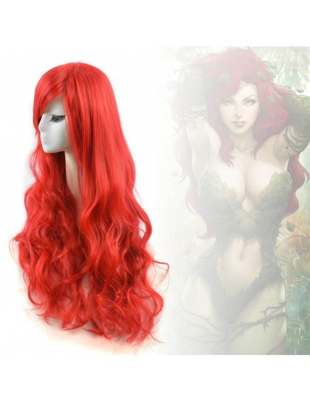 Peluca Cosplay Ondulada 80cm Kanekalon Rojo