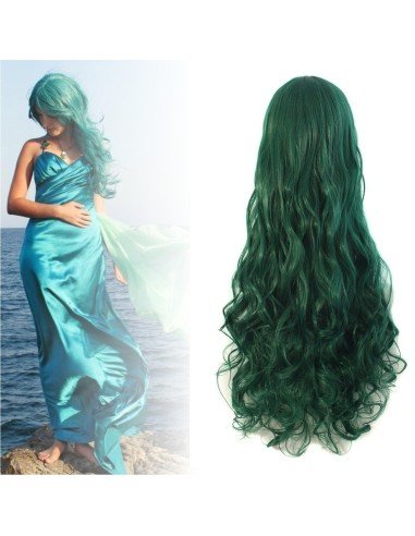 PPeluca Cosplay Ondulada 80cm Kanekalon Verde Pino