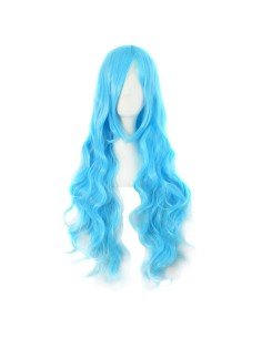 ⭐ Peluca Cosplay Ondulada 80cm Kanekalon Azul Celeste 2