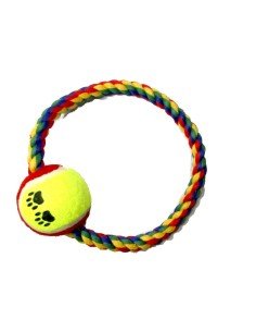 Juguete Aro de Lazo con bola para Mascota, Rojo