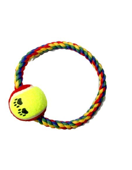 Juguete Aro de Lazo con bola para Mascota, Rojo