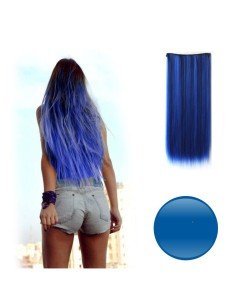 Extension de Cabello Unicolor Lisa Azul
