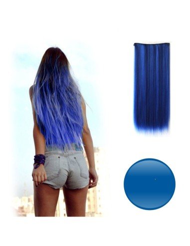 Extension de Cabello Unicolor Lisa Azul
