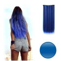 Extension de Cabello Unicolor Lisa Azul