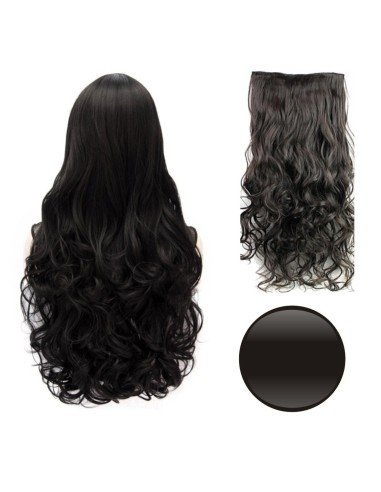 Extension de Cabello Unicolor Rizada Negro