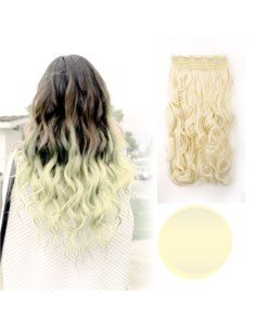 Extension de Cabello Unicolor Rizada Rubio Extra Claro