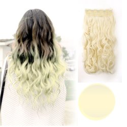 Extension de Cabello Unicolor Rizada Rubio Extra Claro