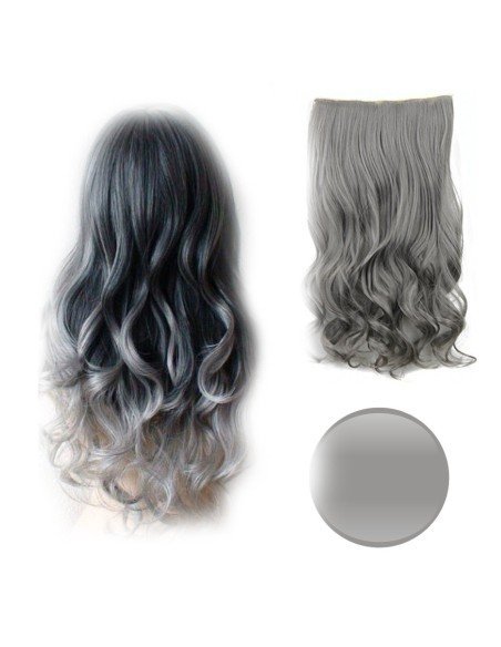 Extension de Cabello Unicolor Rizada Gris