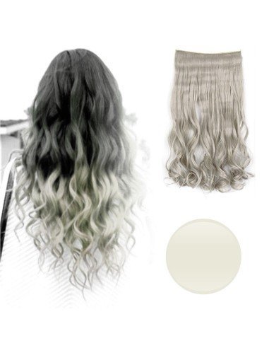 Extension de Cabello Unicolor Rizada Plateado Silver