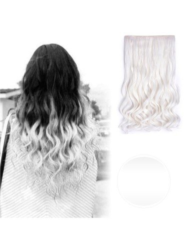 Extension de Cabello Unicolor Rizada Blanco