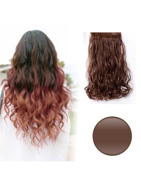 Extension de Cabello Unicolor Rizada Café