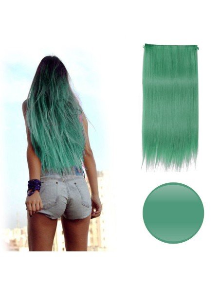 Extension de Cabello Unicolor Lisa Verde Cosplay