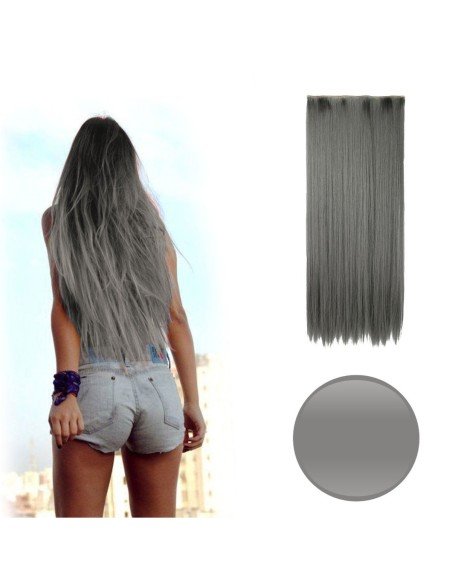 Extension de Cabello Unicolor Lisa Gris