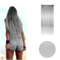 Extension de Cabello Unicolor Lisa Plateado Silver