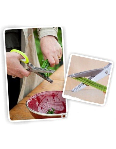 Tijeras para verduras, hierbas y vegetales pica cilantro, perejil, cuatro en una