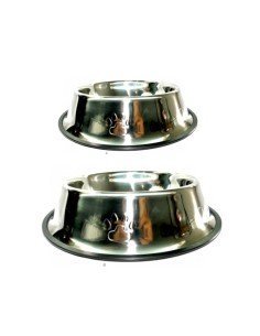 Comedero Metálico Mediano con Relieve para Mascotas Antideslizante 2