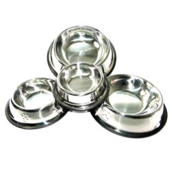 Comedero Metálico Grande con Relieve para Mascotas Antideslizante