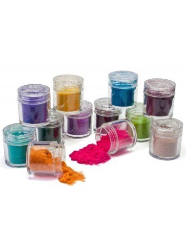 Kit de 12 tarrito de fibras de terciopelo para decoracion de Uñas