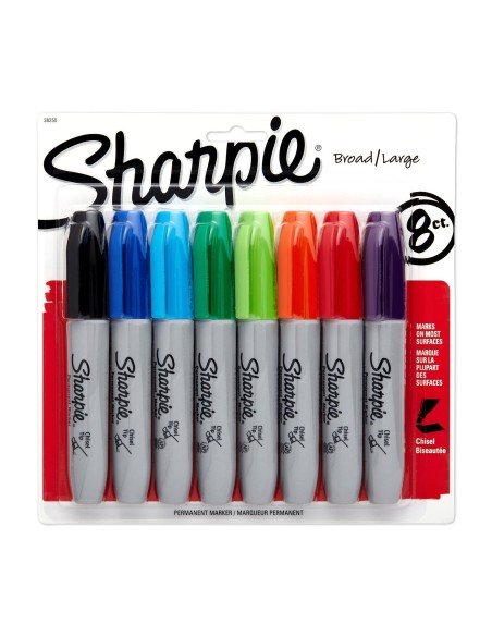 Sharpie Punta Bisel Marcador Permanente Chisel (8 unidades)