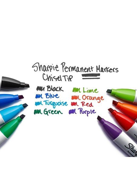 Sharpie Punta Bisel Marcador Permanente Chisel (8 unidades)