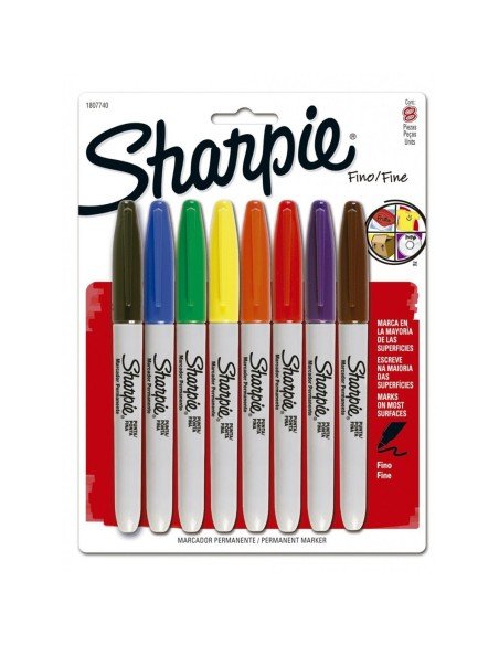 Sharpie Punta Fina Marcador Permanente  (8 unidades) Sharpie Punta Fina Marcador Permanente  (8 unidades)