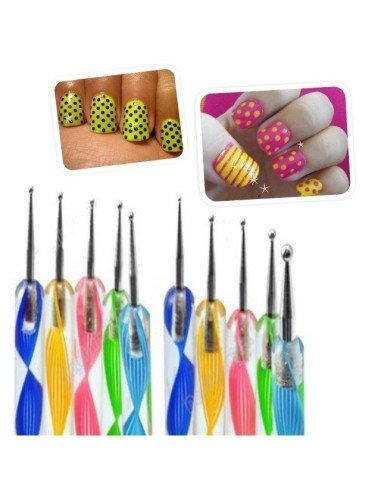 Set con 10 Punteros Dotting Pen para Decoración de Uñas