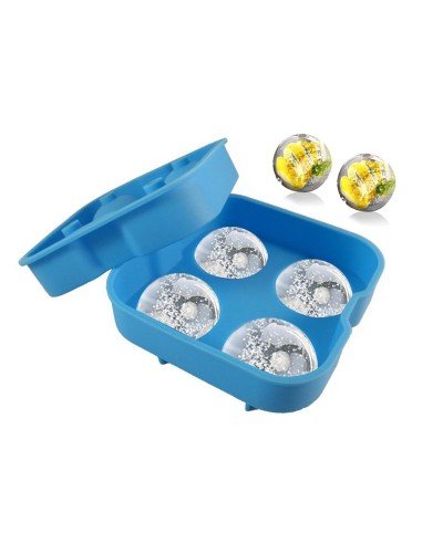 Molde de silicona para hacer 4 esferas de hielo 2"