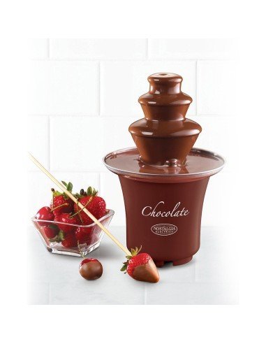 Mini Fuente de Chocolate Nostalgia 3 Niveles Fondue fresas y masmelos en fiestas
