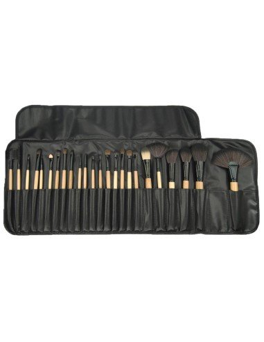 Set de 24 brochas y pinceles para maquillaje profesional