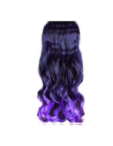 Cortina de Cabello Ondulada Degradee Negro a Morado